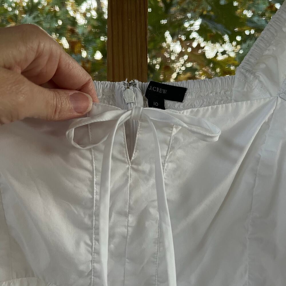 J.Crew Women's Square Neck Cotton Poplin Top White Size 10 - Picture 5 of 10